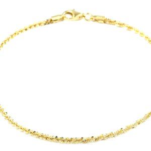 Italian Diamond Cut Sparkle Bracelet in 14K Yellow Gold Over Sterling Silver